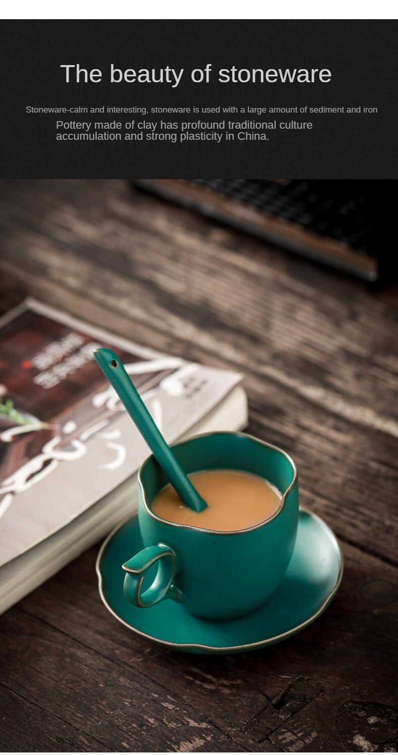 Handmade Ceramic Coffee Mug Retro Style Pottery Cups 160ml Milk Oat Breakfast Cup Heat Resistant for Friends