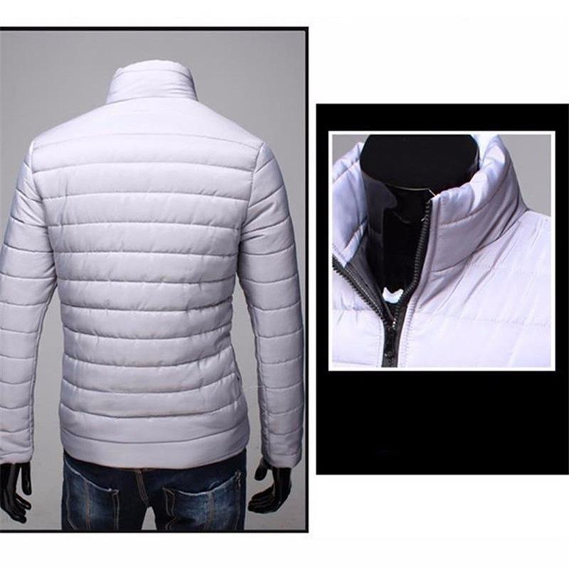 Zacoo heren winter dons gewatteerde katoenen jas staande kraag rits bovenkleding jas warme blouse