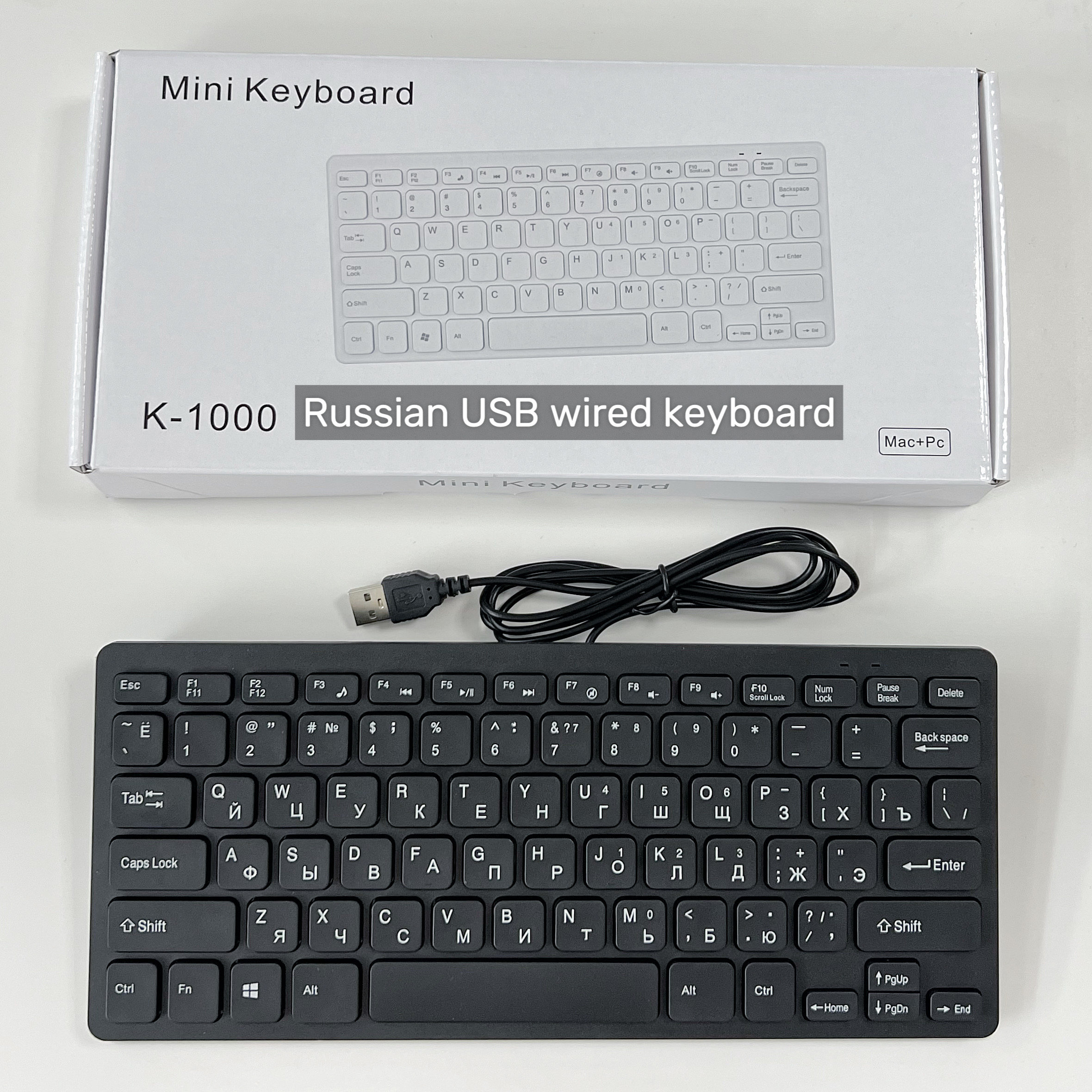 Japanese German Russian French Spanish USB wired mini keyboard Language 78 Keys for Desktop Computer PC Laptop thin: Gold