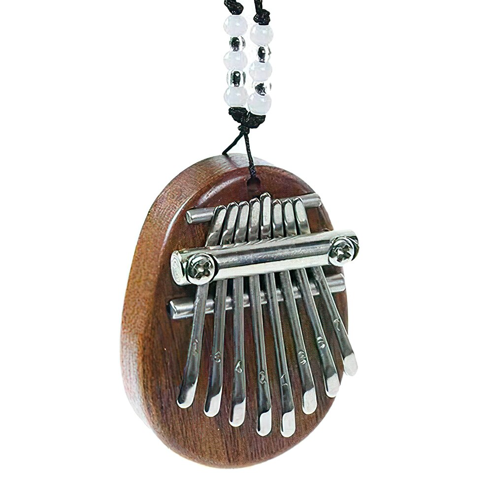 8 Key Mini Kalimba Exquisite Finger Thumb Piano Marimba Musical Instrument Africa Finger Piano Good Accessory Pendant: Teak Color