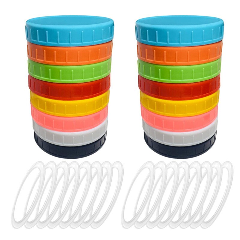 Bouchons de remplacement étanches en plastique, diamètre intérieur, couleurs assorties, joints toriques en Silicone pour bocaux Mason: 8.6cm