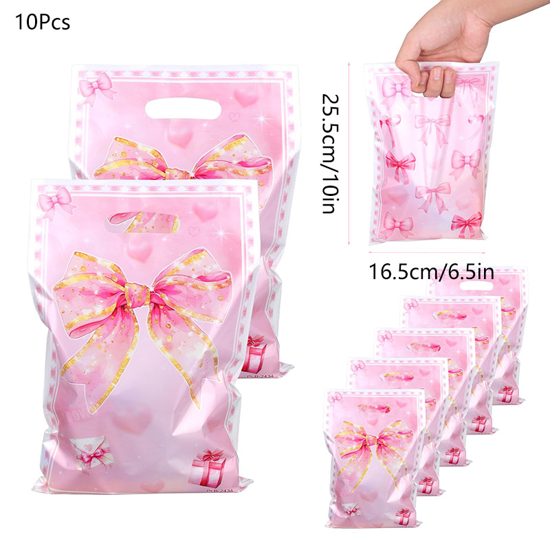 Lyserød sløjfe fødselsdag engangsservice sløjfe paptallerken kop serviet sugerør lyserød sløjfe brudeforlovelse bryllup polterabend dekoration: Klar