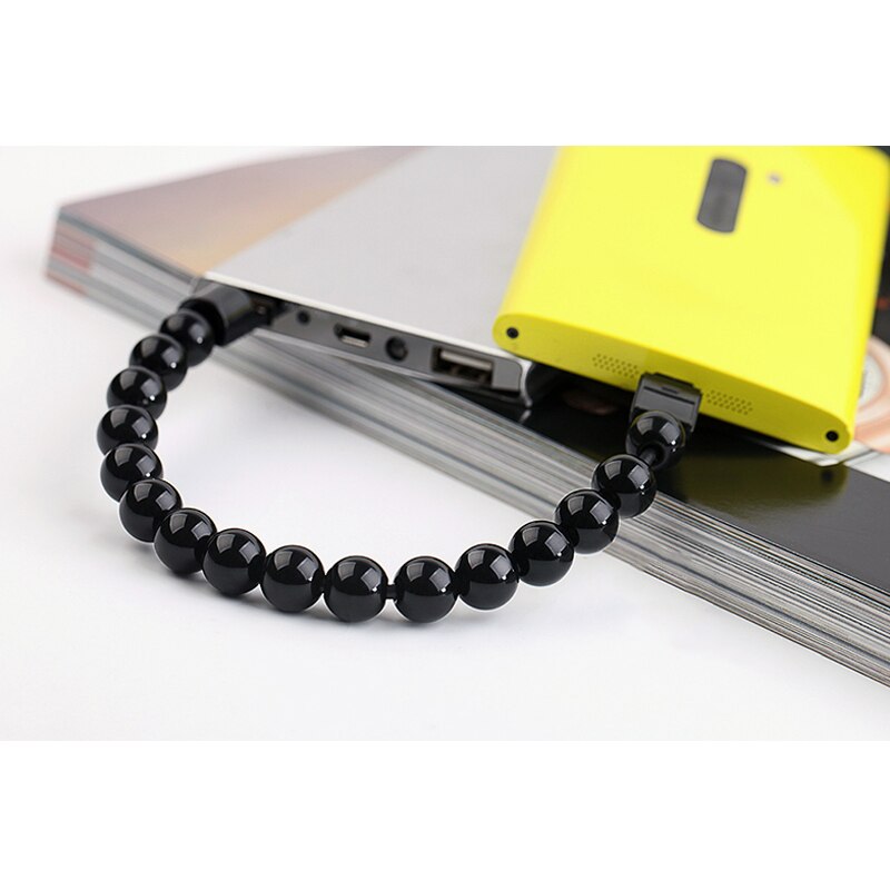 Beaded Charger Bracelet Portable for Android Type C Charging USB Connector Cable GK99