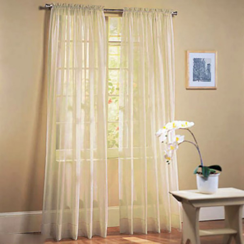 Enfärgad voile skir gardin panel fönstergardiner 100*200cm rosa gula: No2