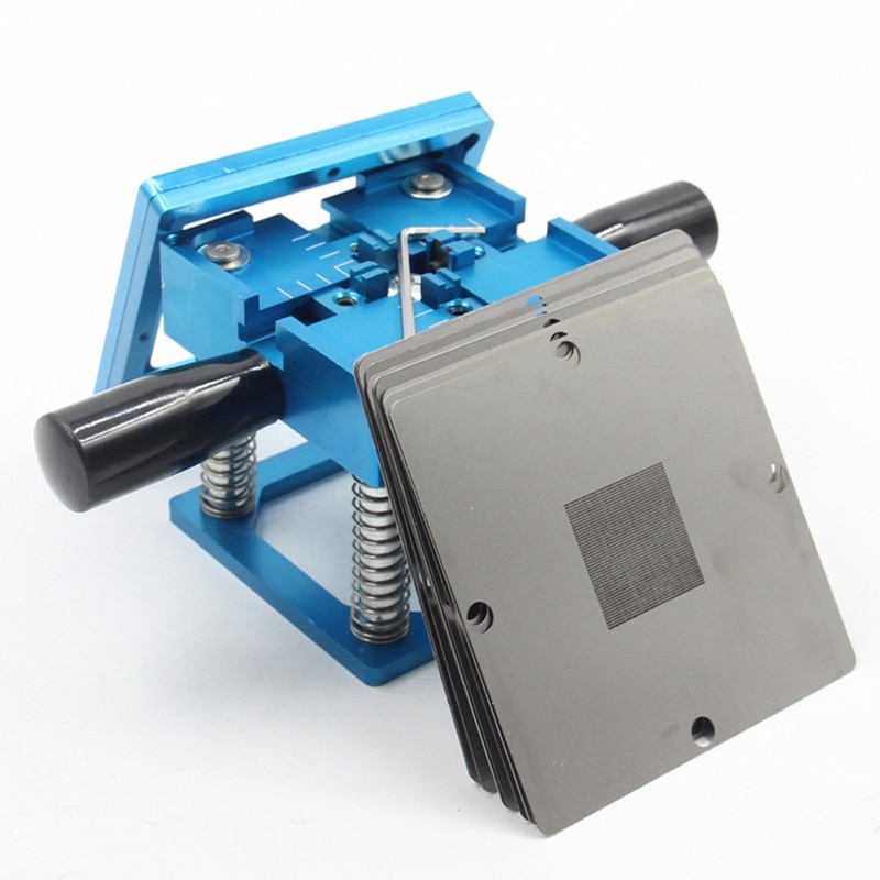 Best Blue Bga Reballing Kit 90x90Mm Bga Reballing Station With Hand Shank 10/Pcs Bga Universal Stencil: Default Title