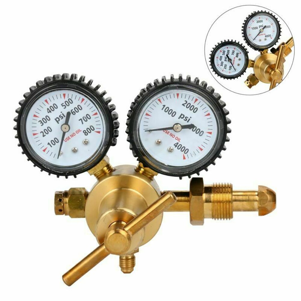 Practical Nitrogen Regulator 0-800 PSI Pressure Device CGA580 Inlet Connection Gauges Machine Items Parts