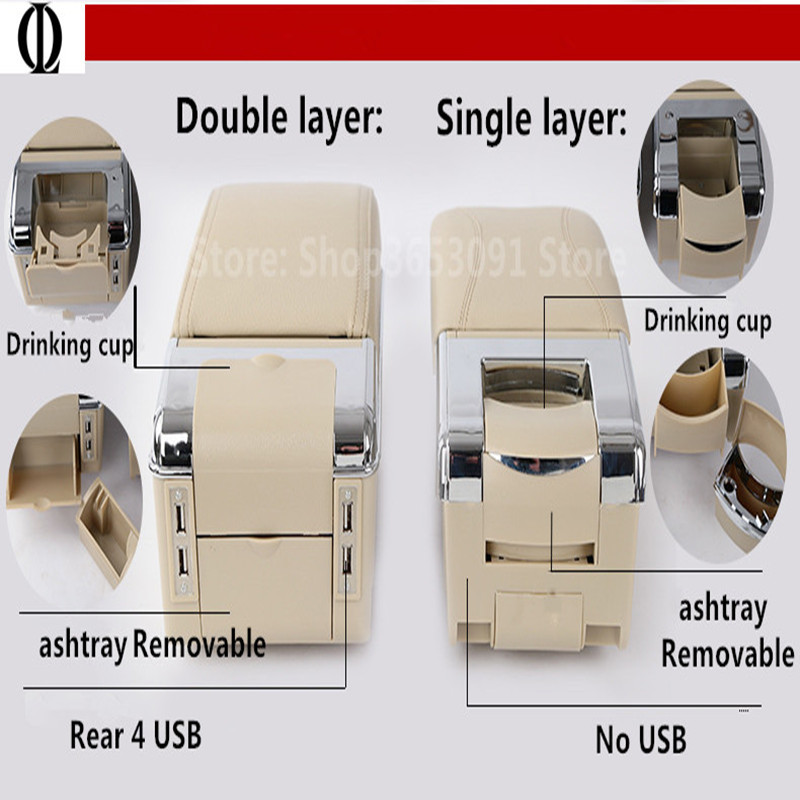 Pour C3 aircross accoudoir boîte console centrale cuir repose-bras support de verre partie centrale style de voiture