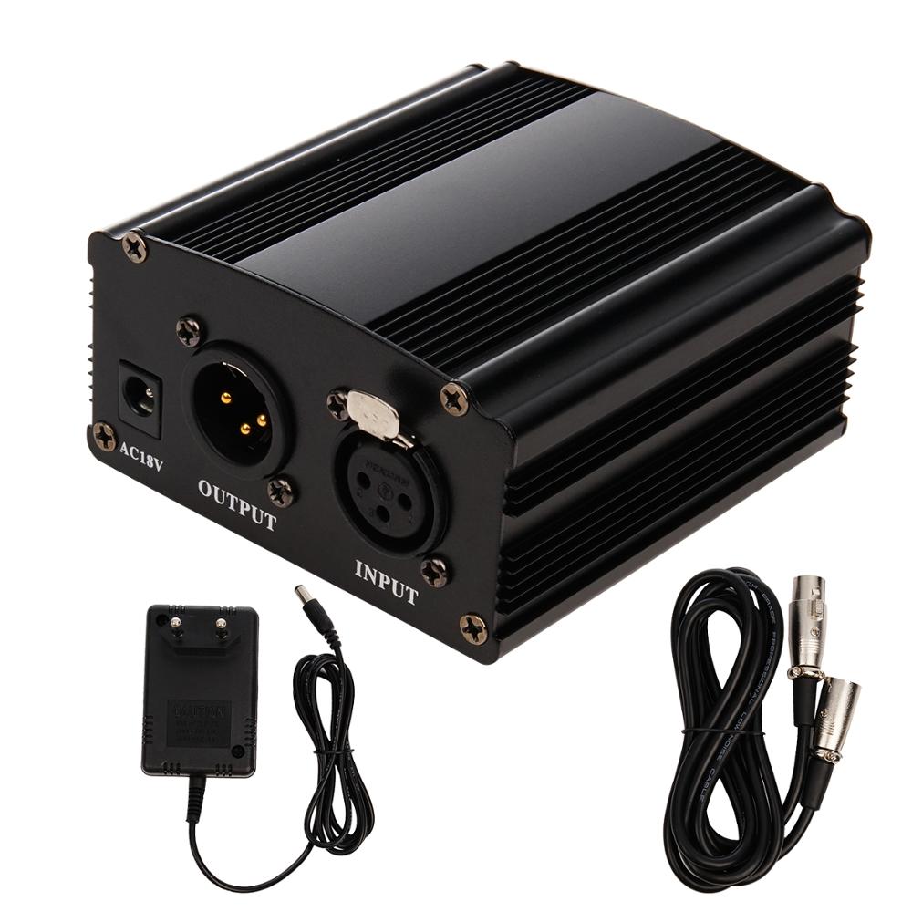 Fgclsy 48V Phantom Power Voor Bm 800 Condensator Microfoon Phantom Power Met Xlr Kabel Ac Adapter