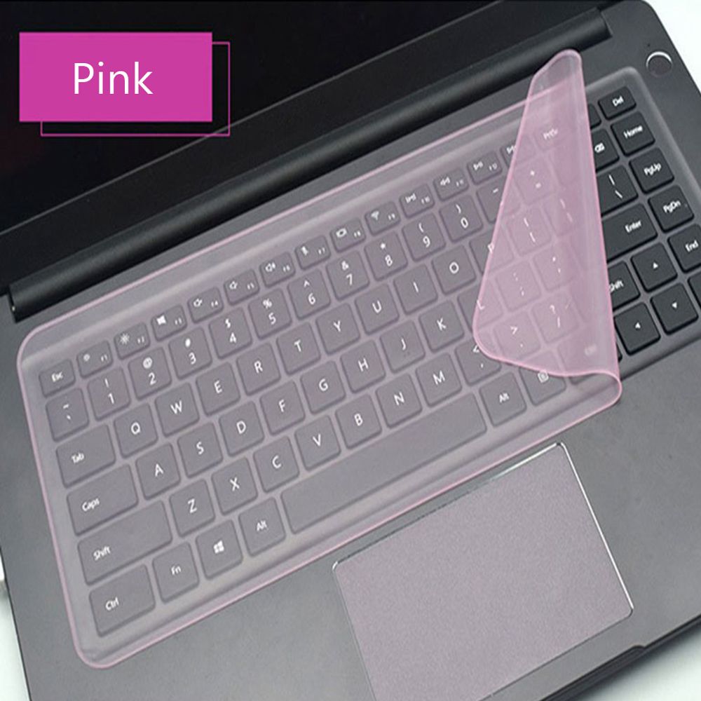 Universal Laptop Keyboard Cover Protector 12-17 inch Waterproof Dustproof Silicone Notebook Computer Keyboard Protective Film: Pink-12-14 inch