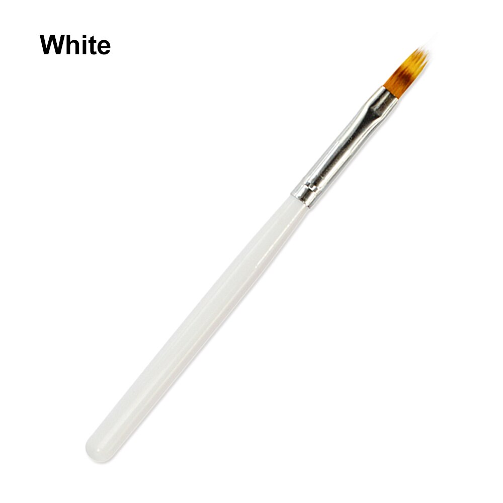 1 stk gradient neglebørste ombre maling negle designs uv gel polish tegning nail art pensler pen til manicure salon værktøjer  nt285: Hvid