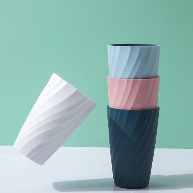 Bathroom Tumblers Cup Household Plastic Cup Thread Double Layer Mug For Bathroom Cups