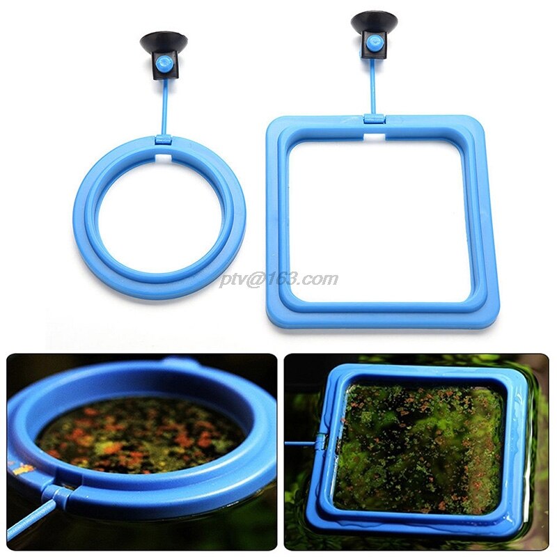 Aquarium Feeding Ring Fish Tank Station Floating Food Tary Feeder Square/Circle