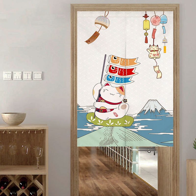 Japanse Windgong Deur Gordijn Partitie Gordijn Keuken En Badkamer Decoratieve Half Gordijn Feng Shui Gordijn Noren