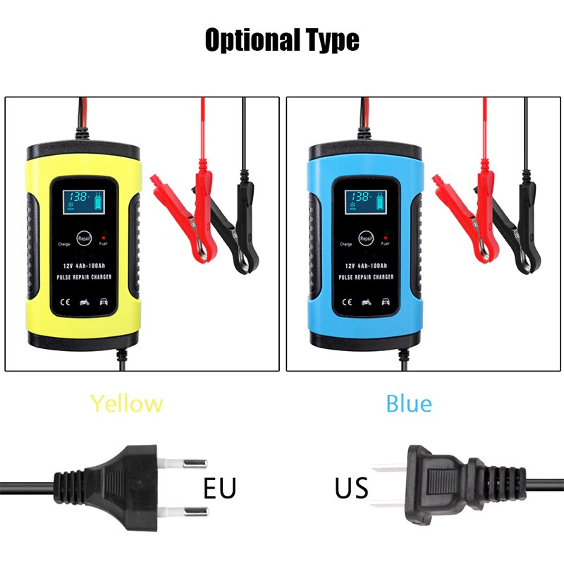 Charger Car Battery Starter Jump Power Booster 12V Smart Auto Pulse Repair Charger CSL88