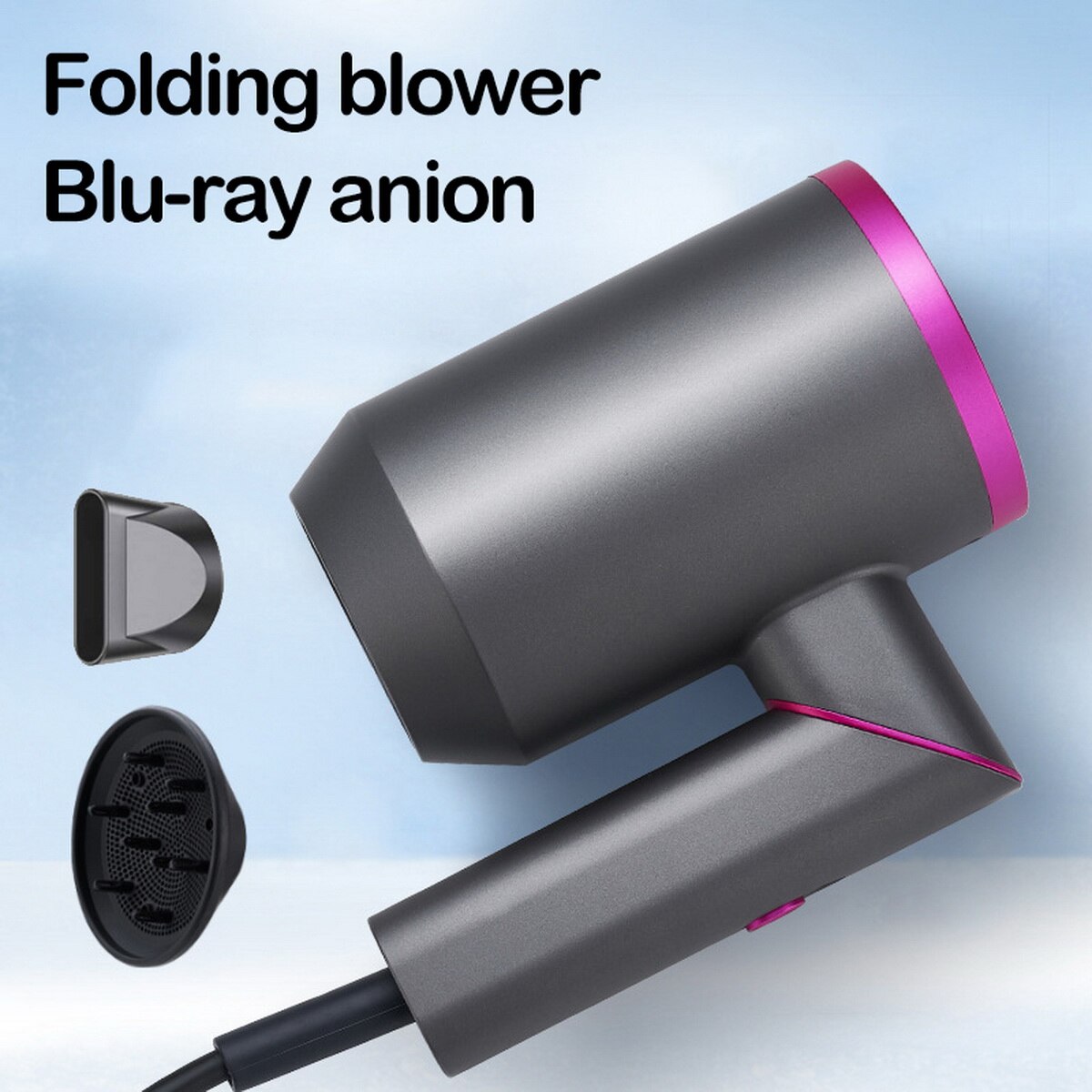 Ionic Hair Dryer 1800W Portable Lightweight Blow Fast Drying with Diffuser and Concentrator Nozzle for Home & Travel Dryer