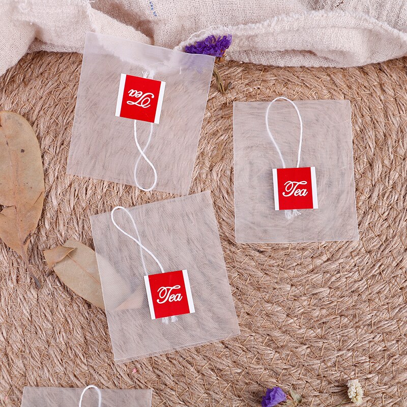 100 Pieces Tea Bag Infuser With String Heal Seal 7 x 6cm Sachet Filter Paper Teabags Empty Tea Bags