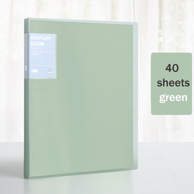 Organizador portátil para piano, 30, 40, 60, 80 páginas, tamanho a4, nota musical, folha de documentos, pasta de armazenamento, pp, pastas de escritório fosco: 40 sheets green