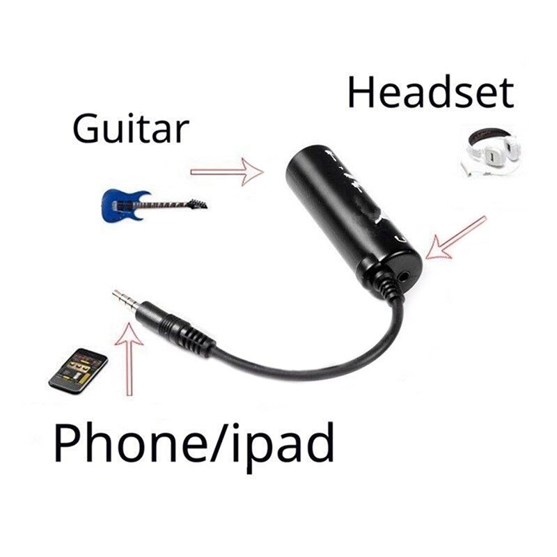 Guitar Interface Converter For Phone iPad Guitar Pedal Effects Tuner Link Line Guitar Accessaries Guitar Link Cable Adapter