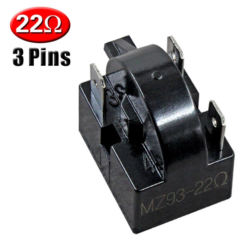 3 Pin 22 ohm refrigerator PTC start relay black compressor relay protector