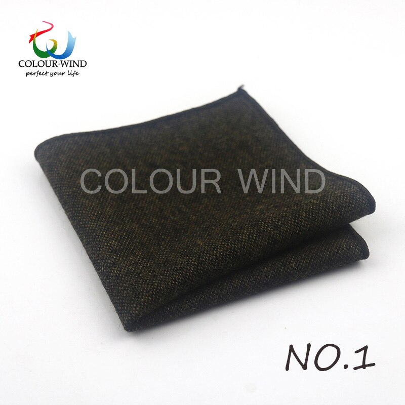 Classic Style Men's Handkerchief Scarves Vintage Wool Hankies Men's Pocket Square Striped Solid Cotton 24*24CM: 1
