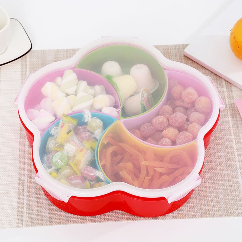 Multifunctionele Snack Platen Candy Box Met Deksel Huis Grote Capaciteit Vruchten Moer Opslag Dessert Lade Snack Schotel