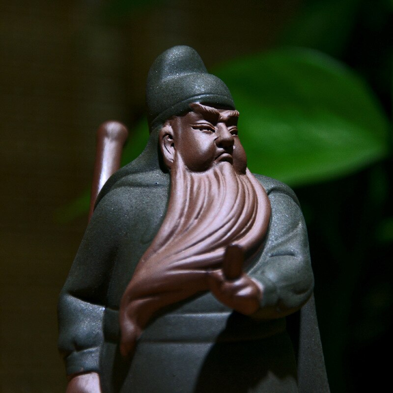 Wu God of Wealth Guan Gong Tea Ornaments Three Kingdoms Figure Guan Yu Cha Lou Jia Boutique Clay Tea Pet Clay Tea Pet