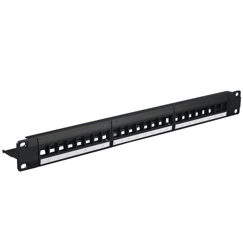 19-Inch 1U Kast Rek Door 24-Poort CAT6 Patch Panel RJ45 Netwerk Kabel Adapter Keystone Jack Modulaire patch Panel: Default Title