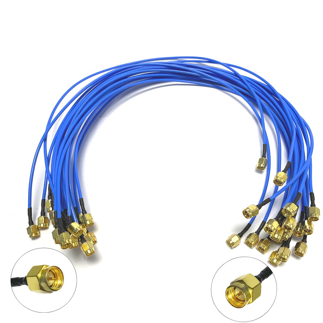 1PC SMA Male to SMA Male Plug Semi-flexible Cable RG405 with Blue Jacket Pigtail Adapter 50cm for Wireless Modem WIFI Antenna NE