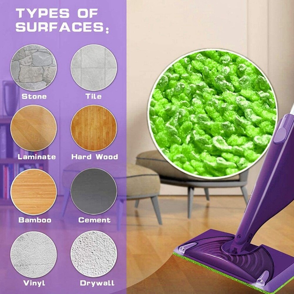 Almohadillas para mopa de microfibra, paquete de 6 almohadillas para mopa de microfibra reutilizables y lavables, almohadilla para mopa de microfibra, recargas de limpieza A