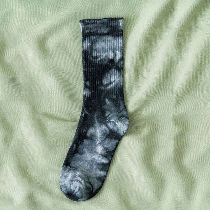 Cotton Skate Socks Men Women Sock Knee-high Funny Cycling Running Hiking Tie Dye Sox harajuku hip hop happy socks: E791878B
