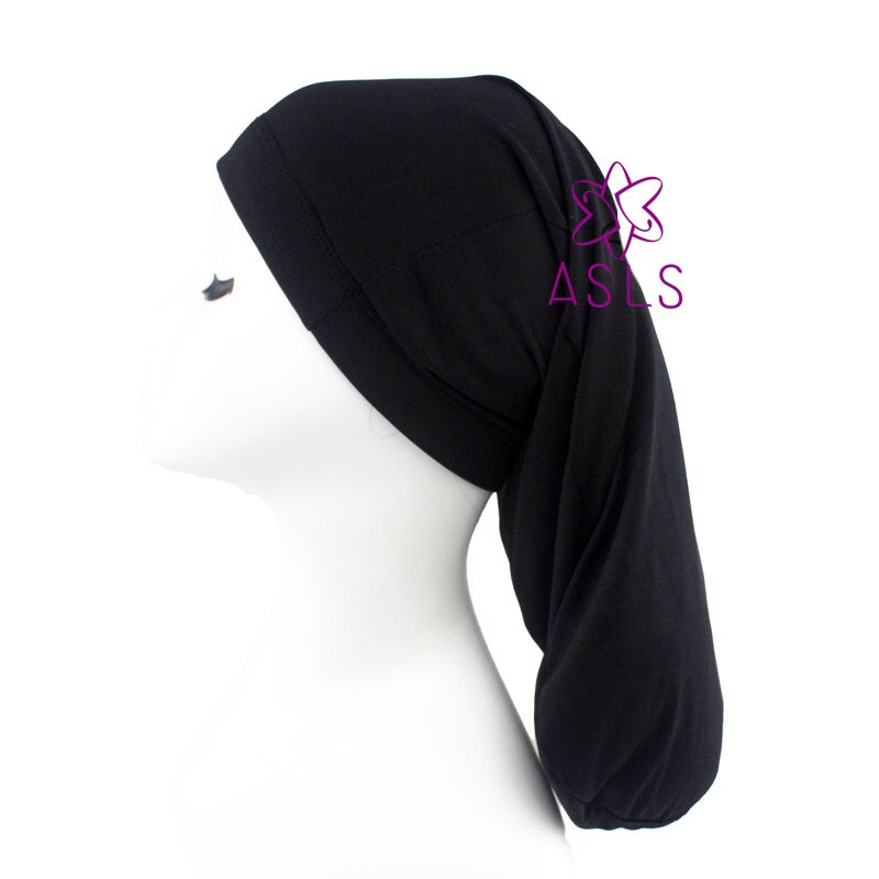 Unisex Open Back Spandex Strong Elasticity Dreadlocks Cap Beanie Hat Men Women Slouch Hat Long Cylinder Sleep Cap