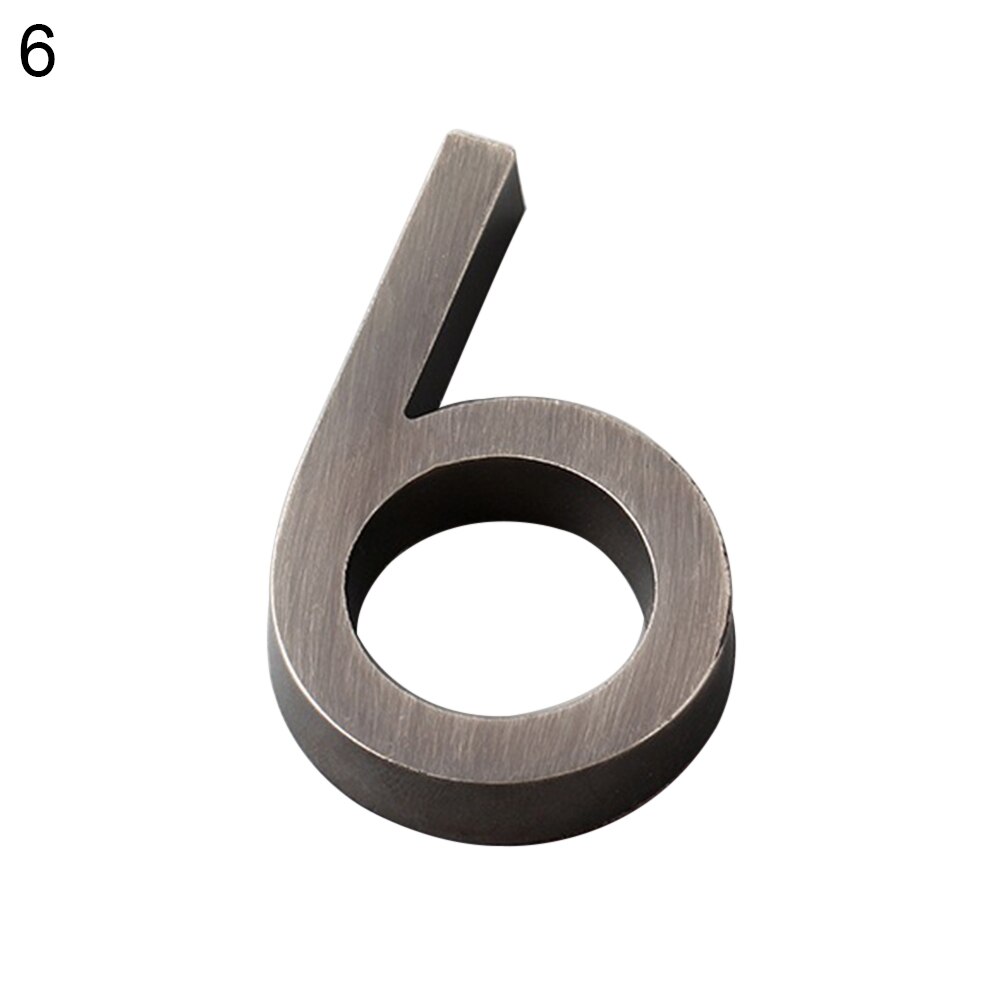 6cm Plated House Door Plaque Address Number Digit Figure Plate Sign Hotel Decor: 6