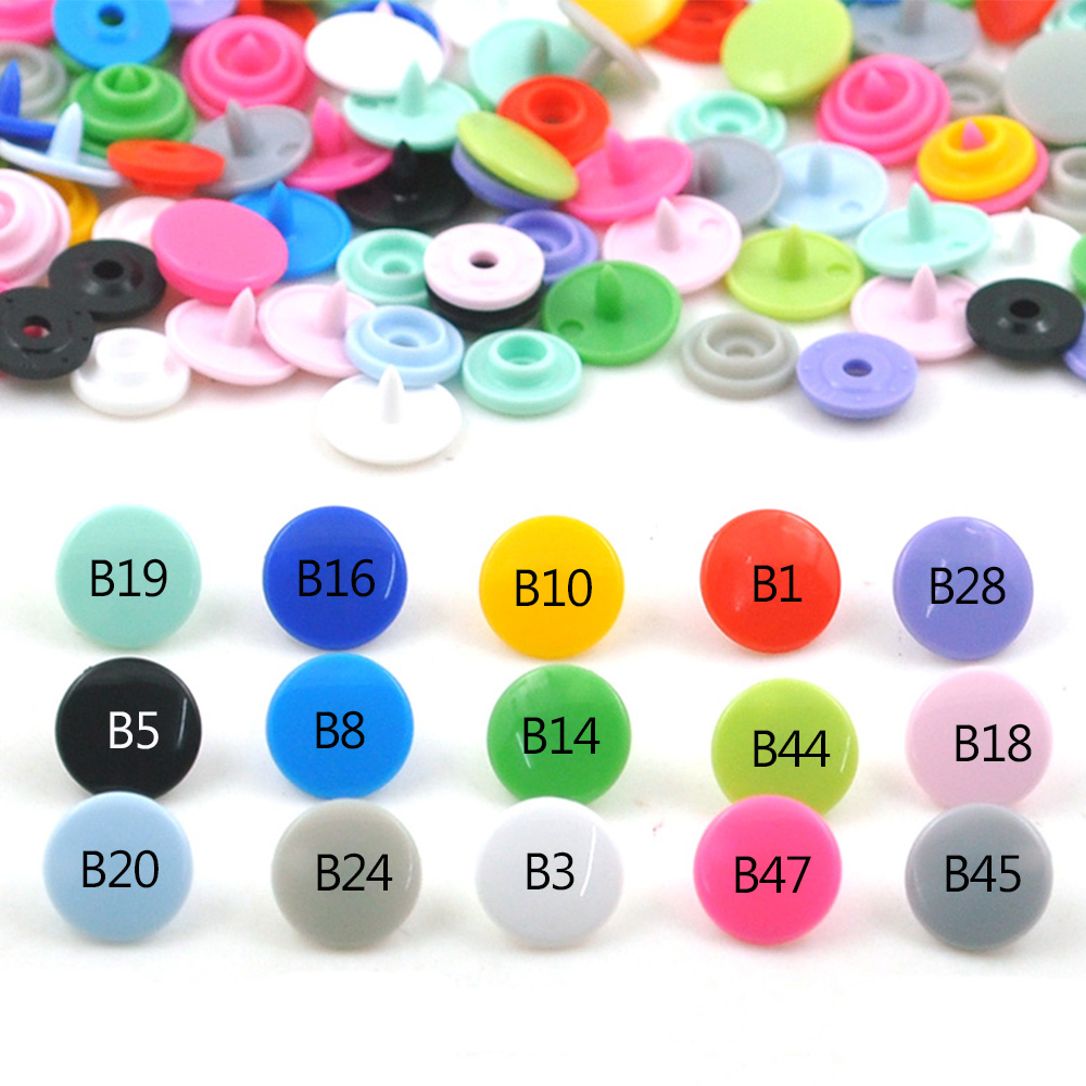 20Sets T3 KAM Round Snap Buttons Plastic Fasteners Press Buttons For Baby Clothes Buttons For DIY Crafts