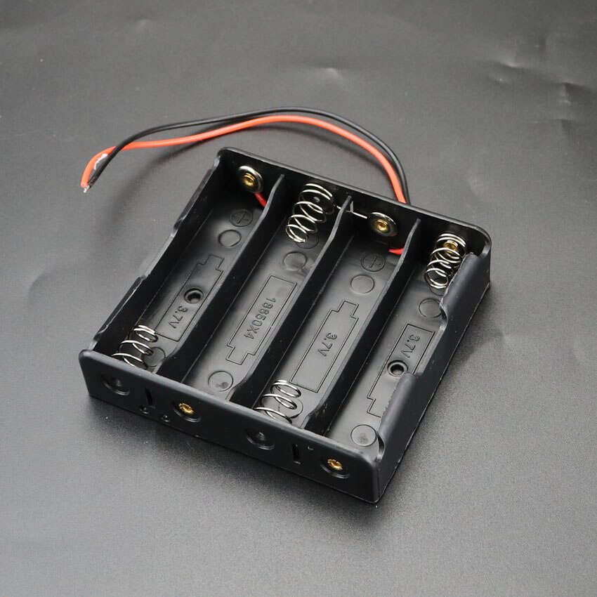 1x2x3x4x18650 boîtier de stockage de batterie 1 - 4 fente façon bricolage Batteries Clip de fixation conteneur compartiment de batterie avec fil de plomb: 4 slot