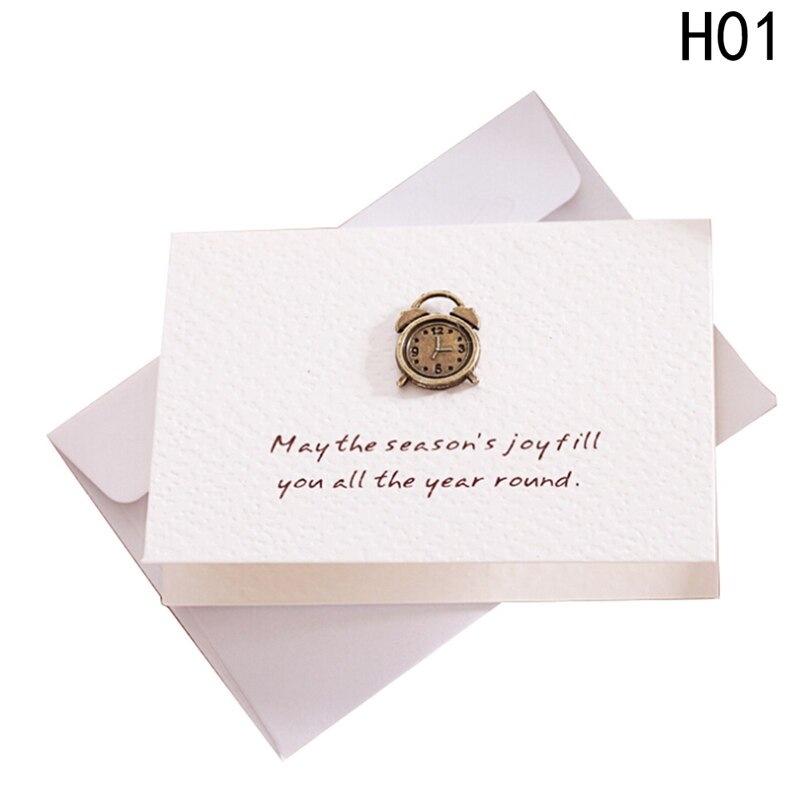 2pcs/set envelope small greeting card birthday card metal three-dimensional thank you card Stationery Set