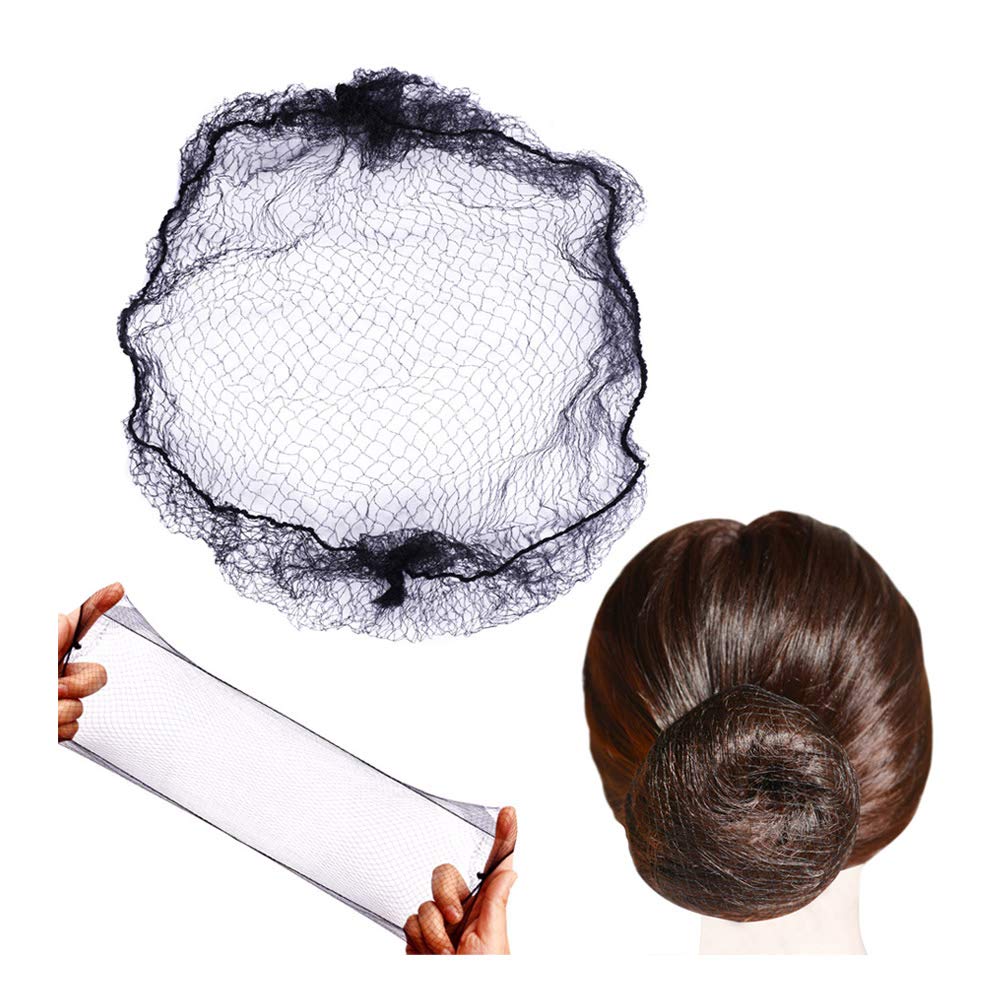 Hair Net 50 Pcs, 24 Inches Hair Nets Elasticity Invisible Elastic Mesh for Food Service, Ballet Bun, Sleeping, Women and Wig: Red