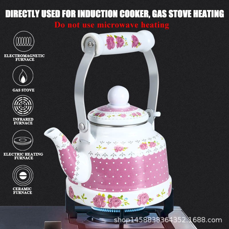 Pitcher Enamel Kettle Enamel Pot Water Pot Style Enamel Pot Ancient Bell Pot Home