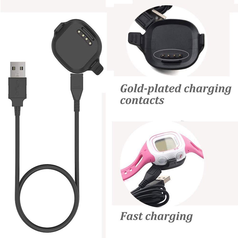 Replacement Charger for Garmin Forerunner 10/15 for Women/Men, USB Data Charger Dock Charging Cable for Garmin Forerunner 10/15