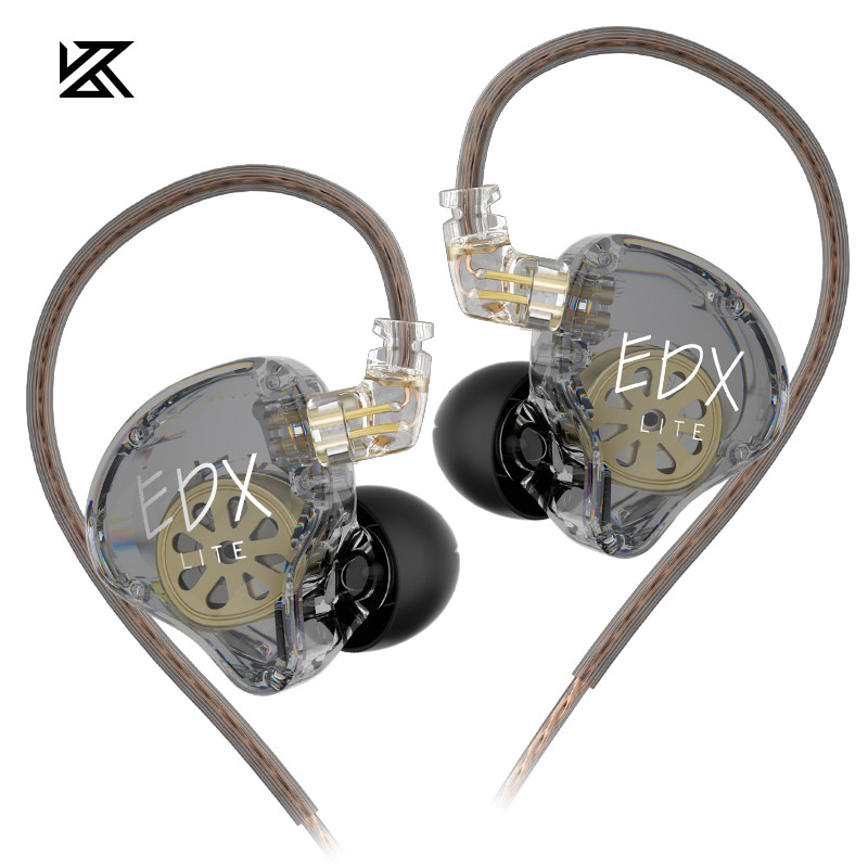 Słuchawki KZ EDX LiteDynamiczne słuchawki douszne HIFI gitara basowa Słuchawki douszne Sportowy zestaw słuchawkowy z redukcją szumów: żółty