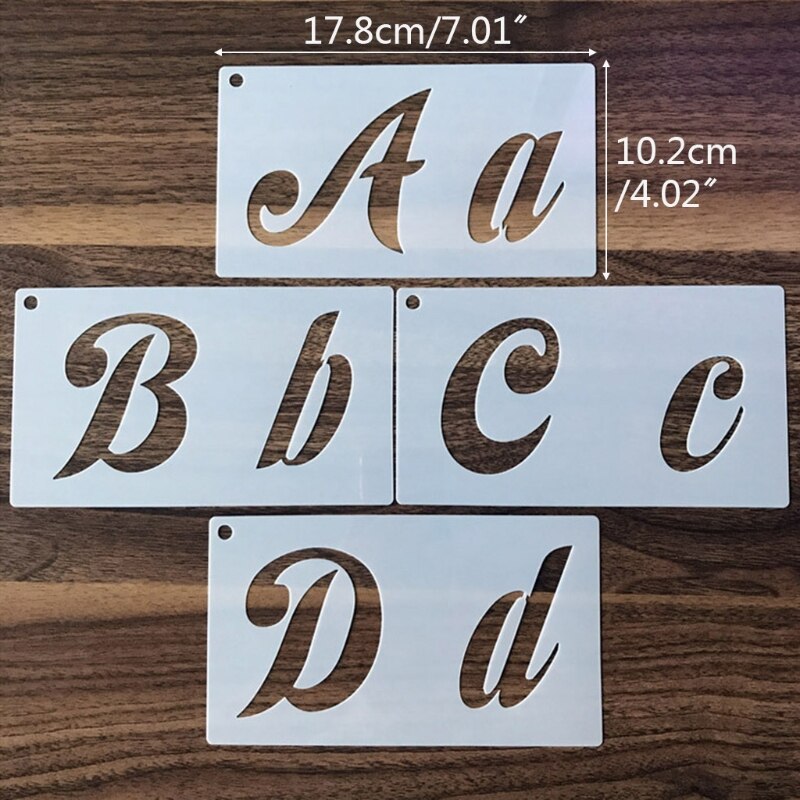 40 Pcs English Letters Stencils Set Drawing Template Ruler DIY Painting Template 1XCB