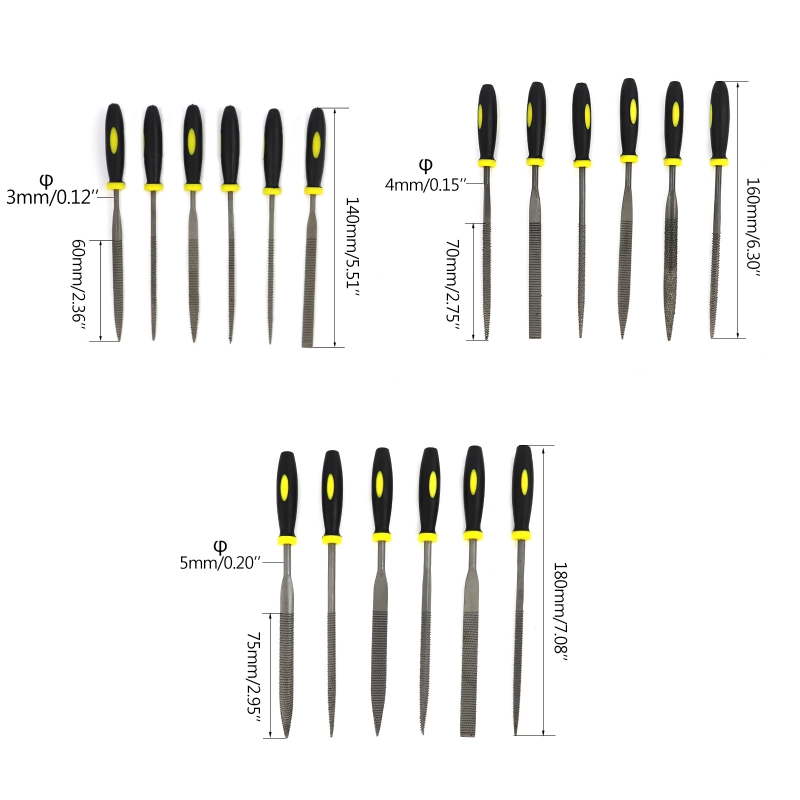6 Pieces Mini Metal Filing Rasp Needle File Wood Tools Carpentry Filing Tool for Plastic Model Jewelry Diy Lover
