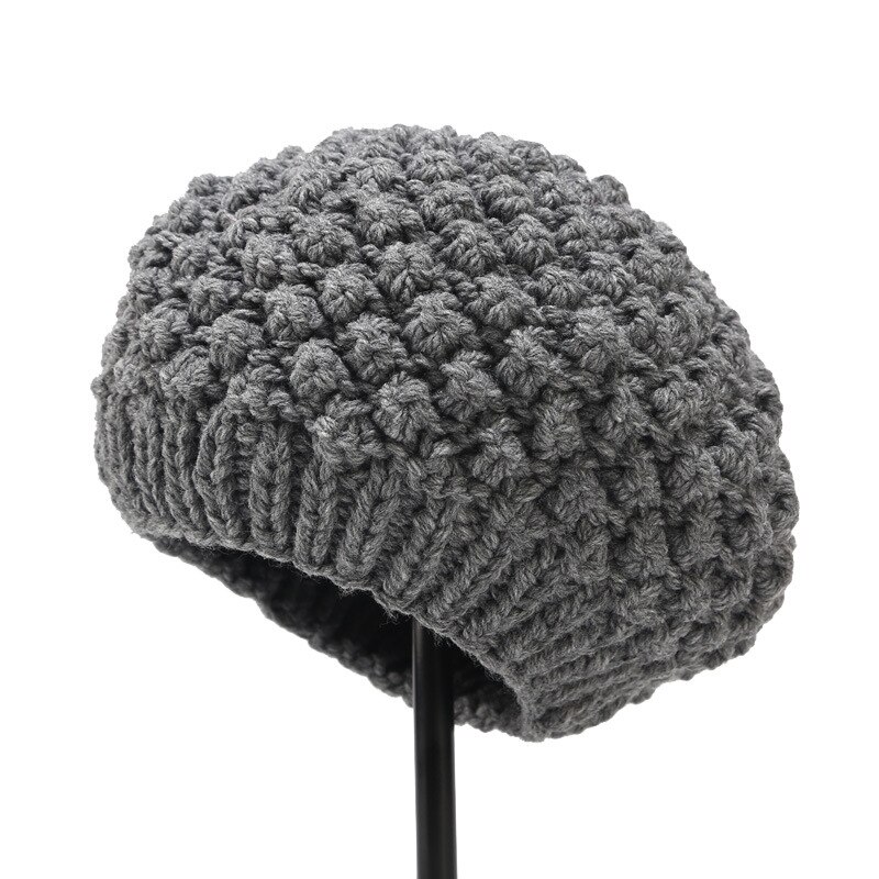 Hat #39 håndlavet ananas mønster baret retro græskar hat efterår og vinter vild varm maler hat: 5