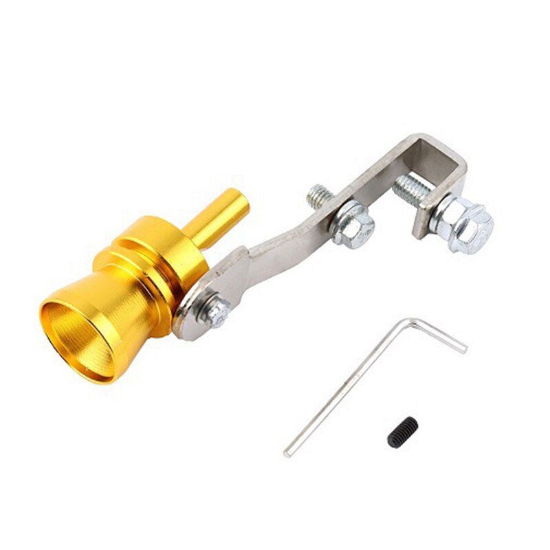 Universal Car Size S 18mm Turbo Sound Whistle Muffler Exhaust Pipe Auto Blow-off Valve Simulator for All Cars Accessories: gold