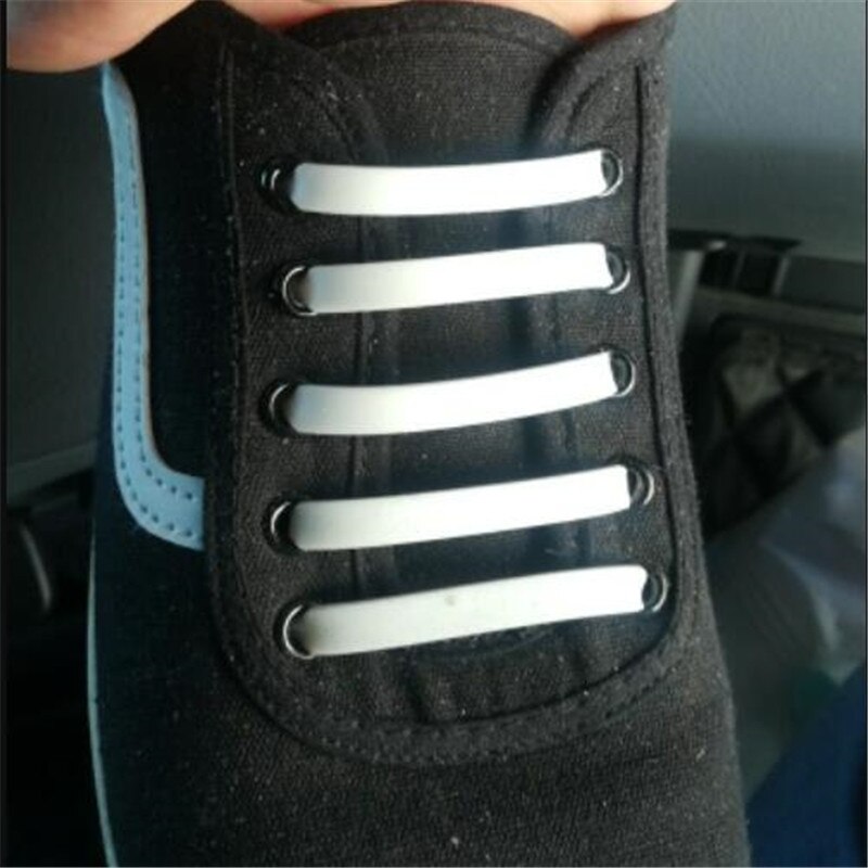 Cordones elásticos de silicona para zapatos, cintas creativas de goma para perezosos, para zapatillas informales, 12 unids/paquete