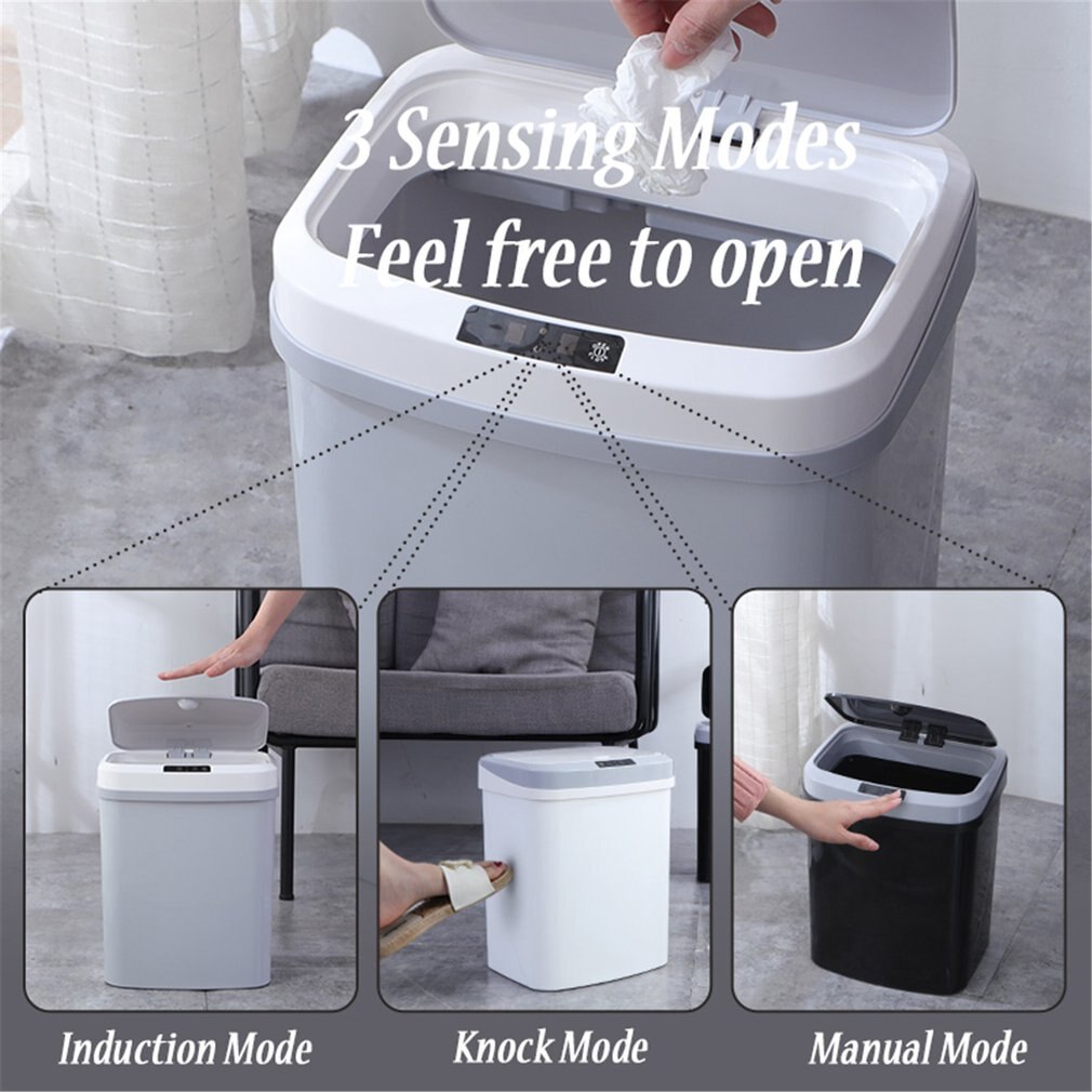 Automatic Touchless Smart Infrared Motion Sensor Rubbish Waste Bin Kitchen Trash Can Home garbage bins