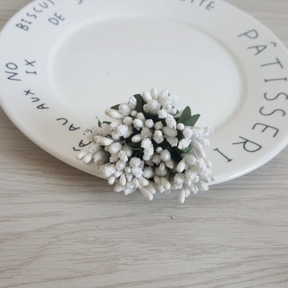 12pcs/bunch Mini Artificial Pip Berry Picks Fruit Flower Stamens for DIY Wedding Christmas Garland Box Scrapbooking Decoration (