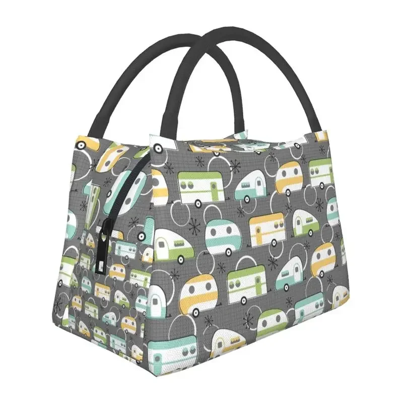 Happy Camper sac à déjeuner isolé pour femmes étanche explorer la nature Camping refroidisseur thermique déjeuner fourre-tout bureau pique-nique voyage: Or