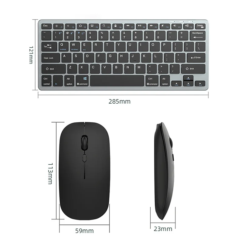 Bluetooth 5.0 & 2.4G Wireless Tastatur und Maus Combo Mini Multimedia Tastatur Maus für Computer Laptop PC iPad Macbook Android