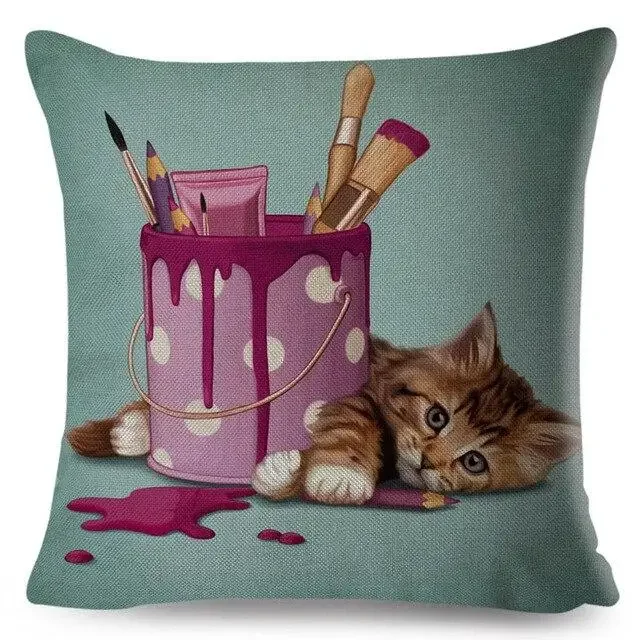 Farbe niedlichen Cartoon Haustier Hund Kissen bezug Kissen bezug Sofa Home Auto Dekoration Tier