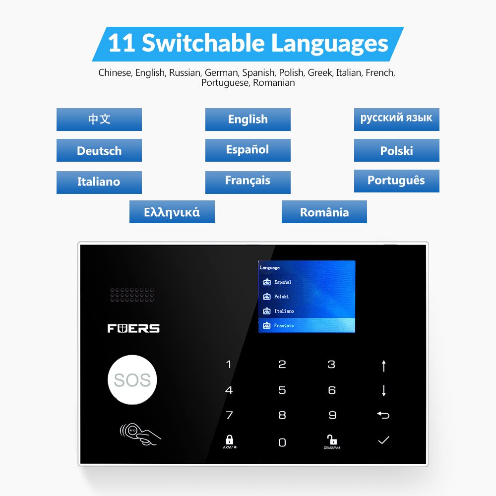 WIFI GSM 4G Alarm System Tuya App Kontrolle Heimat Sicherheit Bewegung Sensor Buglar Alarm 2,4 zoll voll berühren 4G GSM Farbe Bildschirm Tafel